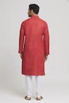 Shop_Arihant Rai Sinha_Orange Kurta Cotton Plain Solid Full Sleeve Set_at_Aza_Fashions
