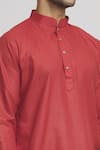 Shop_Arihant Rai Sinha_Orange Kurta Cotton Plain Solid Full Sleeve Set_Online_at_Aza_Fashions