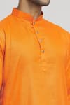 Shop_Arihant Rai Sinha_Orange Kurta Cotton Plain Solid And Churidar Set _Online_at_Aza_Fashions