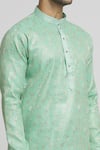 Shop Arihant Rai Sinha Green Silk Embroidery Floral Pattern Kurta And Churidar Set Online at Aza Fashions Shop_Arihant Rai Sinha_Green Silk Embroidery Floral Pattern Kurta And Churidar Set _Online_at_Aza_Fashions
