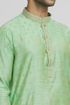 Shop_Arihant Rai Sinha_Green Silk Embroidery Floral Butti Kurta And Dhoti Pant Set _Online_at_Aza_Fashions