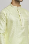 Shop_Arihant Rai Sinha_Yellow Silk Blend Plain Floral Geometric Pattern Kurta And Solid Dhoti Pant Set _Online_at_Aza_Fashions