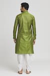 Shop_Arihant Rai Sinha_Green Silk Blend Plain Geometric Butti Straight Kurta And Dhoti Pant Set _at_Aza_Fashions