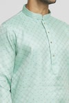 Shop_Arihant Rai Sinha_Green Silk Blend Plain Checkered Kurta And Dhoti Pant Set _Online_at_Aza_Fashions