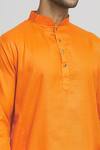 Shop_Arihant Rai Sinha_Orange Cotton Solid Straight Kurta With Pant _Online_at_Aza_Fashions