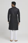 Shop_Arihant Rai Sinha_Black Cotton Solid Plain Straight Kurta With Pant _at_Aza_Fashions