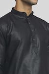 Shop_Arihant Rai Sinha_Black Cotton Solid Plain Straight Kurta With Pant _Online_at_Aza_Fashions