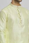 Shop_Arihant Rai Sinha_Yellow , Satin Embroidery Bloom Motif Pattern Kurta Set _Online_at_Aza_Fashions