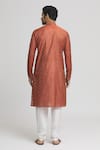 Shop_Arihant Rai Sinha_Brown Silk Blend Bloom Crest Motif Pattern Kurta Set_at_Aza_Fashions