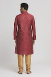 Shop_Arihant Rai Sinha_Maroon Silk Blend Ethnic Motif Crest Pattern Kurta Set _at_Aza_Fashions