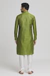 Shop_Arihant Rai Sinha_Green Silk Blend Floret Motif Pattern Kurta Set _at_Aza_Fashions