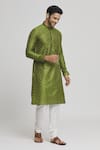 Buy_Arihant Rai Sinha_Green Silk Blend Floret Motif Pattern Kurta Set _Online_at_Aza_Fashions