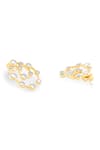 ISHARYA_Gold Plated Mirror Embellished Lumen Concentric Earrings _Online_at_Aza_Fashions