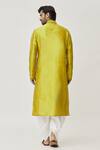 Shop_Arihant Rai Sinha_Green Silk Embroidery Placket Aari Kurta And Dhoti Pant Set _at_Aza_Fashions