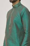Shop_Arihant Rai Sinha_Green Kurta Art Silk Embroidered Stitch Lines Thread Work And Dhoti Pant Set _Online_at_Aza_Fashions