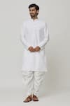 Buy_Arihant Rai Sinha_Off White Cotton Solid Kurta And Dhoti Pant Set _at_Aza_Fashions