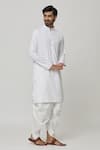 Buy_Arihant Rai Sinha_Off White Cotton Solid Kurta And Dhoti Pant Set _Online_at_Aza_Fashions