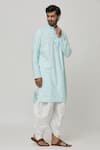 Buy_Arihant Rai Sinha_Blue Cotton Solid Kurta And Dhoti Pant Set _Online_at_Aza_Fashions