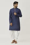 Buy_Arihant Rai Sinha_Blue Cotton Solid Kurta And Dhoti Pant Set _Online_at_Aza_Fashions