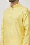 Shop_Arihant Rai Sinha_Yellow Kurta Art Silk Solid And Churidar Set _Online_at_Aza_Fashions