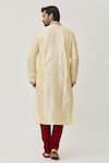 Shop_Arihant Rai Sinha_Beige Silk, Chanderi Embroidery Thread Long Kurta And Churidar Set_at_Aza_Fashions
