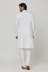 Shop_Arihant Rai Sinha_Off White Cotton Solid Kurta And Churidar Set _at_Aza_Fashions