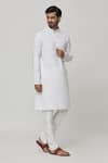 Buy_Arihant Rai Sinha_Off White Cotton Solid Kurta And Churidar Set _Online_at_Aza_Fashions