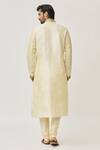 Shop_Arihant Rai Sinha_Beige Kurta Art Silk Embroidered Thread Long And Churidar Set _at_Aza_Fashions