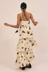 Shop_AMKA_Ivory Natural Silk Printed Abstract Sweetheart Bunch Maxi Dress _at_Aza_Fashions