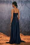 Shop_AMKA_Blue Natural Silk Plain Sweetheart Kayak Maxi Dress _at_Aza_Fashions