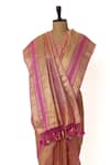 Shop_Paaprika_Pink Tissue Handwoven Zari Work Saree With Unstitched Blouse Piece _at_Aza_Fashions