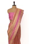 Paaprika_Pink Tissue Handwoven Zari Work Saree With Unstitched Blouse Piece _Online_at_Aza_Fashions