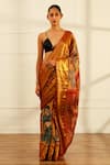 Buy_Paaprika_Cream Handwoven Pure Silk Scenic Pattern Saree With Unstitched Blouse Piece _at_Aza_Fashions