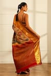 Shop_Paaprika_Cream Handwoven Pure Silk Scenic Pattern Saree With Unstitched Blouse Piece _at_Aza_Fashions