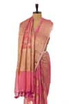 Shop_Paaprika_Pink Cotton Silk Woven Floral Buti Saree With Unstitched Blouse Piece _at_Aza_Fashions