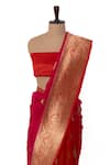 Buy_Paaprika_Pink Organza Ombre Banarasi Saree With Unstitched Blouse Piece _Online_at_Aza_Fashions