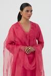 Lajjoo C Pink Organza Embroidery Ditsy Priya Dupatta Online at Aza Fashions Lajjoo C_Pink Organza Embroidery Ditsy Priya Dupatta _Online_at_Aza_Fashions