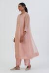 Lajjoo C Pink Organza, Silk Embroidery Round Neck Kurta And Pant Set Online at Aza Fashions Lajjoo C_Pink Organza, Silk Embroidery Round Neck Kurta And Pant Set _Online_at_Aza_Fashions