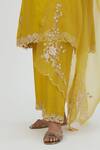 Buy Lajjoo C Yellow Organza Embroidered Thread Nira Dupatta Online at Aza Fashions Buy_Lajjoo C_Yellow Organza Embroidered Thread Nira Dupatta _Online_at_Aza_Fashions