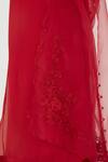 Shop_Lajjoo C_Red Organza Embroidered Thread Nira Dupatta _Online_at_Aza_Fashions