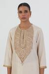 Buy Lajjoo C White Silk Embroidered Thread Round Smita Kurta With Pant Online at Aza Fashions Buy_Lajjoo C_White Silk Embroidered Thread Round Smita Kurta With Pant _Online_at_Aza_Fashions