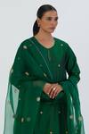 Buy Lajjoo C Green Organza Embroidered Thread Sitara Floral Blossom Dupatta at Aza Fashions Buy_Lajjoo C_Green Organza Embroidered Thread Sitara Floral Blossom Dupatta _at_Aza_Fashions