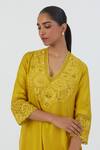 Buy Lajjoo C Yellow Silk Embroidery Buttercup Bloom Scallop Isha Zinnia Kurta With Sharara Online at Aza Fashions Buy_Lajjoo C_Yellow Silk Embroidery Buttercup Bloom Scallop Isha Zinnia Kurta With Sharara _Online_at_Aza_Fashions
