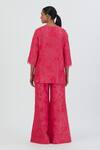 Shop Lajjoo C Pink Silk Embroidered Thread Round Karishma Kurta And Pant Set at Aza Fashions Shop_Lajjoo C_Pink Silk Embroidered Thread Round Karishma Kurta And Pant Set _at_Aza_Fashions