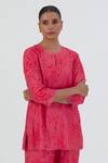 Buy Lajjoo C Pink Silk Embroidered Thread Round Karishma Kurta And Pant Set Online at Aza Fashions Buy_Lajjoo C_Pink Silk Embroidered Thread Round Karishma Kurta And Pant Set _Online_at_Aza_Fashions