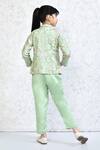 Shop_Samyukta Singhania_Green Silk Blend Print Floral Bloom Jacket Pant Set _at_Aza_Fashions