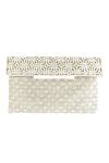 Buy_Kokommo_White Hand Embroidery Mirana Bead Clutch _at_Aza_Fashions