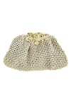 Buy_Kokommo_Silver Hand Embroidery Bella Corded Aari Clutch _at_Aza_Fashions