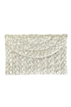 Buy_Kokommo_Silver Hand Embroidery Liana Braided Clutch _at_Aza_Fashions