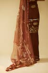 Buy_Sarang Kaur_Brown Saree Organza Hand Embroidered Meera With Unstitched Blouse Piece _Online_at_Aza_Fashions